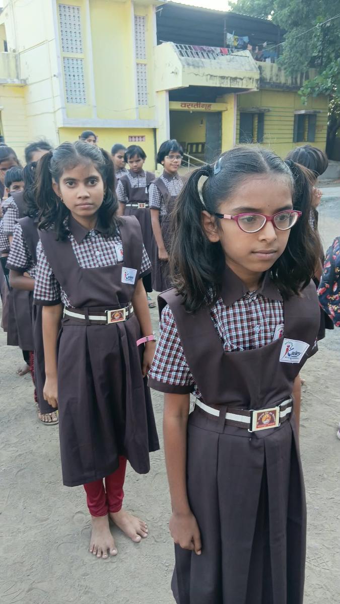School Uniforms for Visually Impaired Students - Late Kanubhai Vora Blind School, Malkapur, Akola - 
